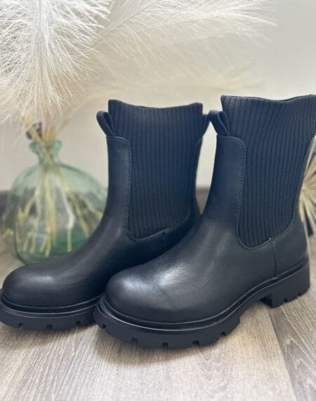 Bottines noires modèle Mathilde pour femme talons bas