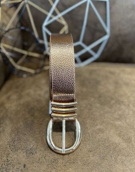 Ceinture café Valentine avec boucle dorée